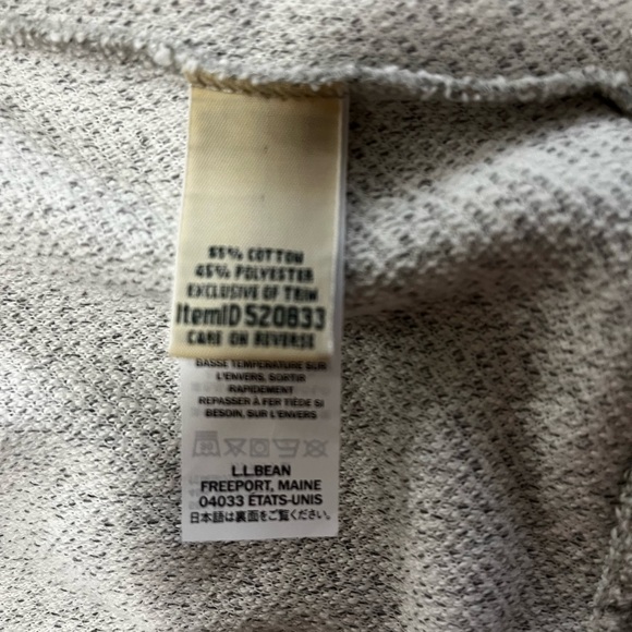 LL Bean Womens Sweater Fleece Zip Jacket Size Large Heathered Gray - Picture 4 of 6